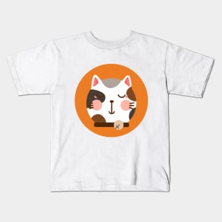 cute drawn kitty cat design 12 Kids T-Shirt